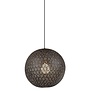 Steel Sphere - Lampe suspendue - sphère en acier découpée - dia 40cm - noir