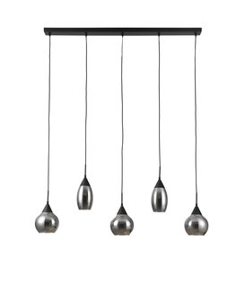 Noël - Lampe suspendue - verre fumé - 5 points lumineux