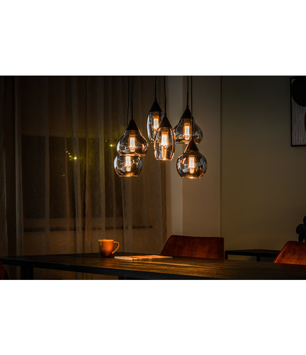 Duverger® Noël - Lampe suspendue - verre fumé - 6 points lumineux