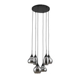 Noël - Lampe suspendue - verre fumé - 6 points lumineux