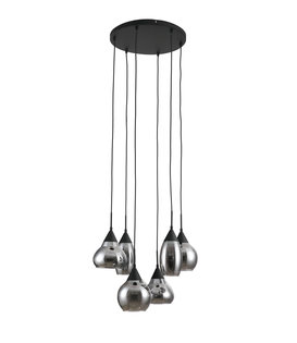 Noël - Lampe suspendue - verre fumé - 6 points lumineux