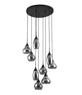 Noel - Lampe suspendue - verre fumé - 9 points lumineux