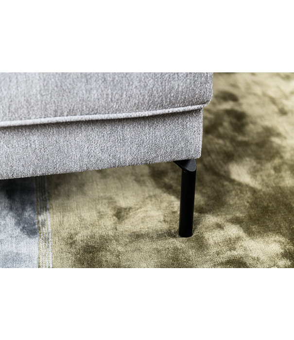 Duverger® Divine - Sofa - 3-Sitzer Sofa - kurze Chaiselongue links - grau - Heaven - Stahlbeine - schwarz