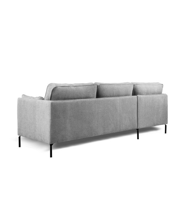 Duverger® Divine - Sofa - 3-Sitzer Sofa - kurze Chaiselongue links - grau - Heaven - Stahlbeine - schwarz