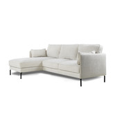 Divine - Sofa - 3-zit bank - korte chaise longue links - naturel - Heaven - stalen pootjes - zwart