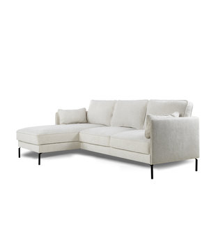 Divine - Sofa - 3-Sitzer Sofa - kurze Chaiselongue links - natur - Heaven - Stahlbeine - schwarz