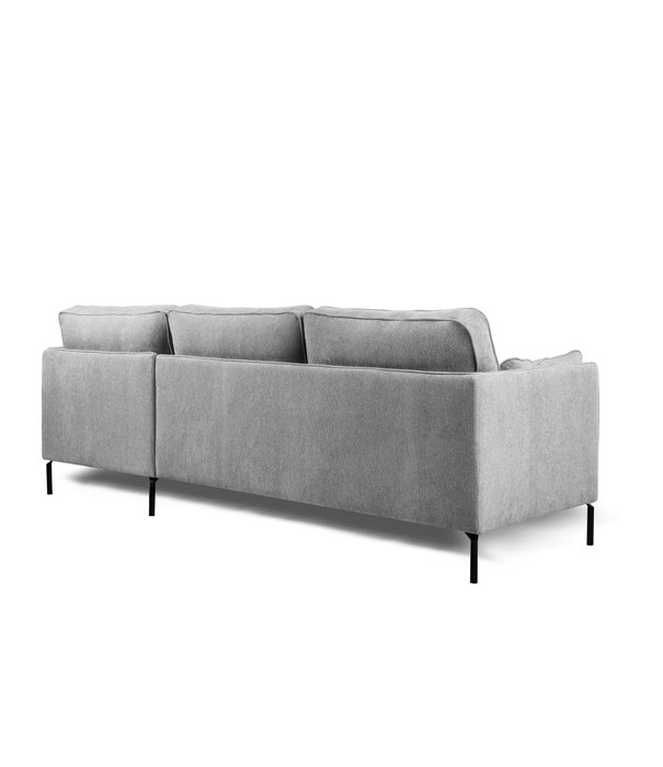 Duverger® Divine - Canapé - canapé 3 places - chaise longue courte droite - gris - Heaven - pieds en acier - noir