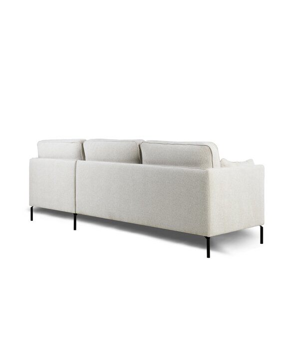 Duverger® Divine - Sofa - 3-zit bank - korte chaise longue rechts - naturel - Heaven - stalen pootjes - zwart