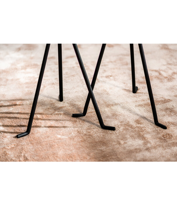 Duverger® Volcano - Tables basses - set of 2 - rond - lava metal - noir - trois pieds en acier avec support