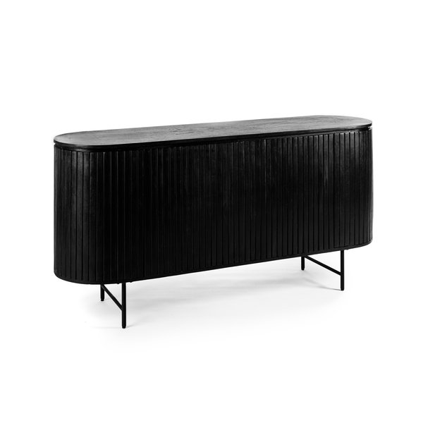Duverger® Steampunk - TV-meubel - 165cm - acacia - zwart - 4 deuren - 4 schappen - staal - zwart