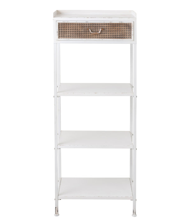 Duverger® White Metal - Rack - blanc - métal - 1 tiroir - 3 étagères