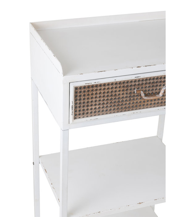 Duverger® White Metal - Rack - blanc - métal - 1 tiroir - 3 étagères