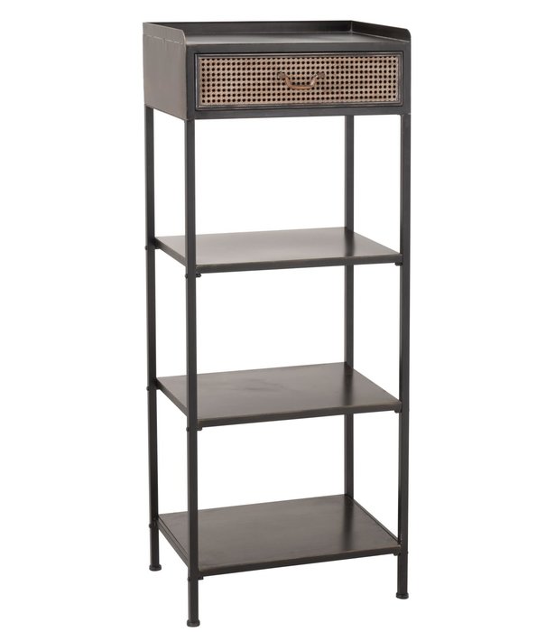 Duverger® Black Metal - Rack - noir - métal - 1 tiroir - 3 étagères