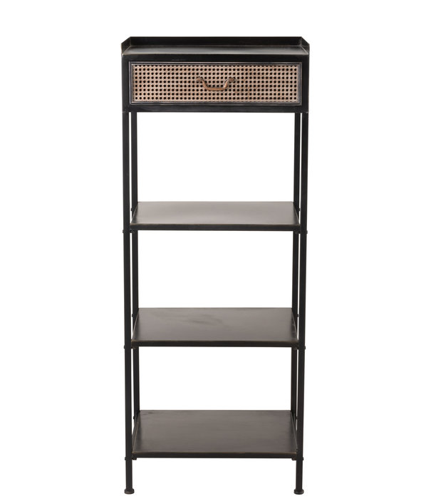 Duverger® Black Metal - Rack - noir - métal - 1 tiroir - 3 étagères