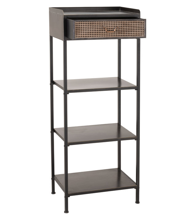 Duverger® Black Metal - Rack - noir - métal - 1 tiroir - 3 étagères