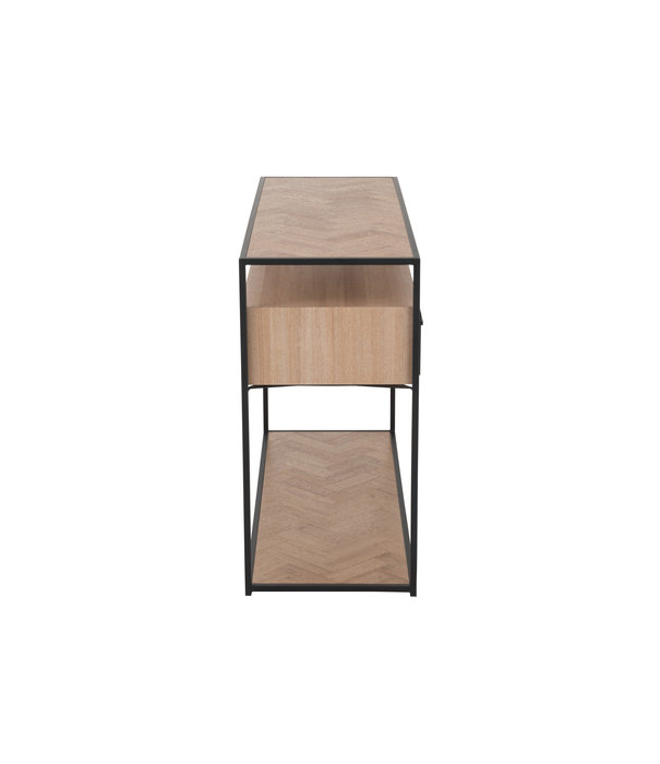 Duverger® Twist - Table d'appoint - MDF - 2 tiroirs - 1 grande niche - métal