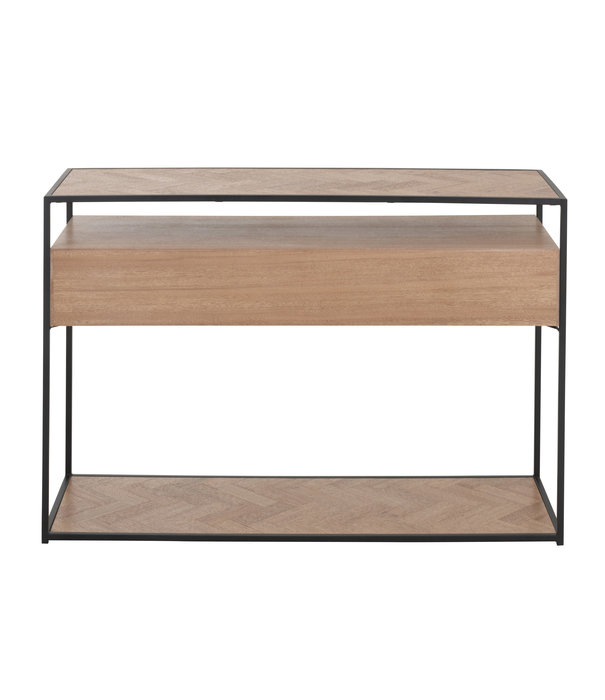 Duverger® Twist - Sidetable - MDF - 2 lades - 1 grote nis - metaal