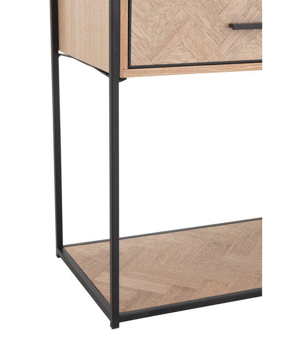 Duverger® Twist - Sidetable - MDF - 2 lades - 1 grote nis - metaal