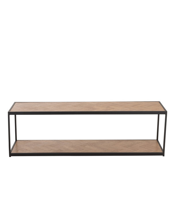 Duverger® Twist - Table basse - MDF - naturel - niche ouverte - métal