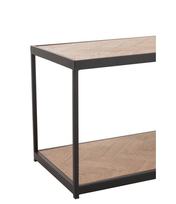 Duverger® Twist - Table basse - MDF - naturel - niche ouverte - métal