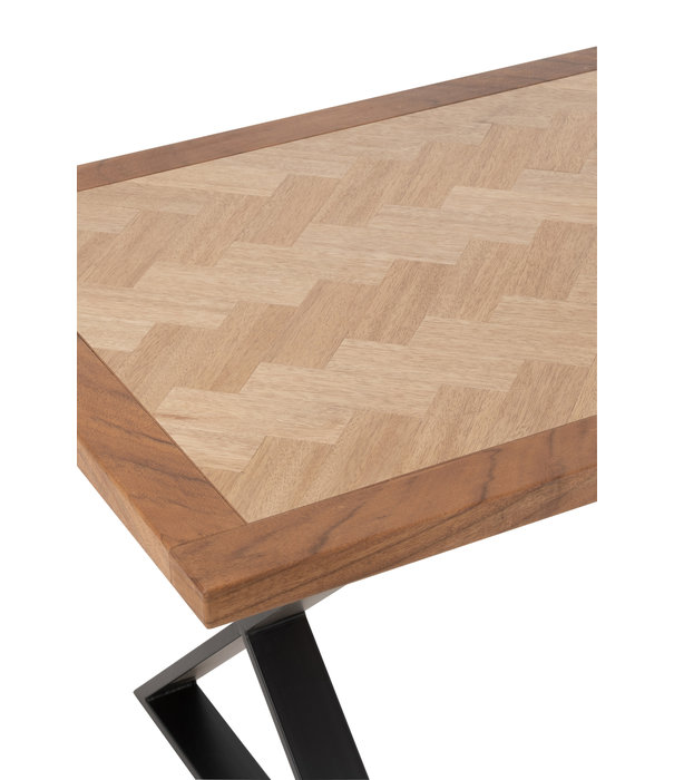 Duverger® Twist - Eettafel - MDF - naturel - X-poten - metaal - zwart