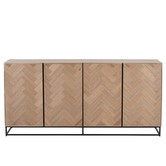 Twist - Dressoir - MDF - naturel - 4 deuren - 2 schappen - metaal - zwart