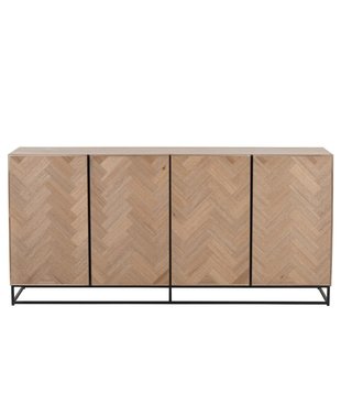 Twist - Sideboard - MDF - natur - 4 Türen - 2 Einlegeböden - Metall - schwarz