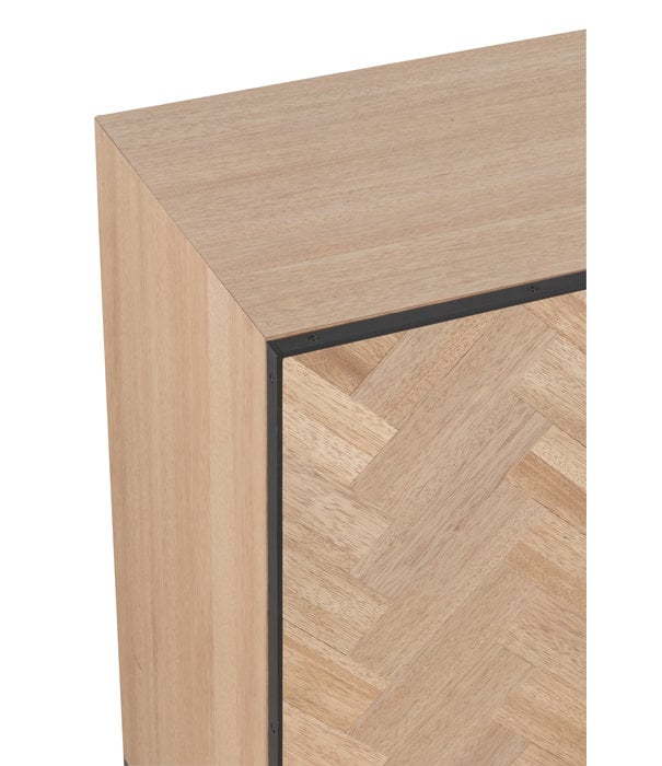 Duverger® Twist - Crédence - MDF - naturel - 4 portes - 2 étagères - métal - noir