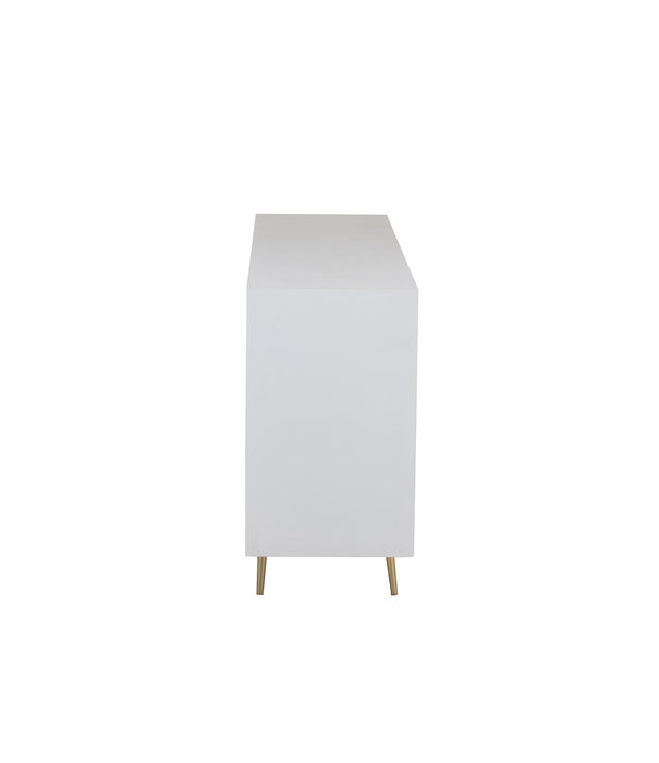 Duverger® Baseline - Sideboard - MDF - weiß - 4 Türen - 2 Einlegeböden - goldfarben
