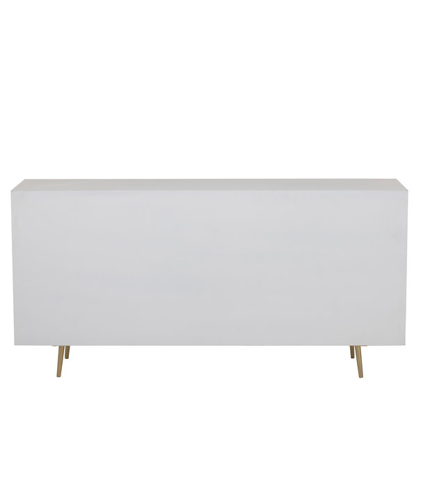 Duverger® Baseline - Buffet - MDF - blanc - 4 portes - 2 étagères - finition or