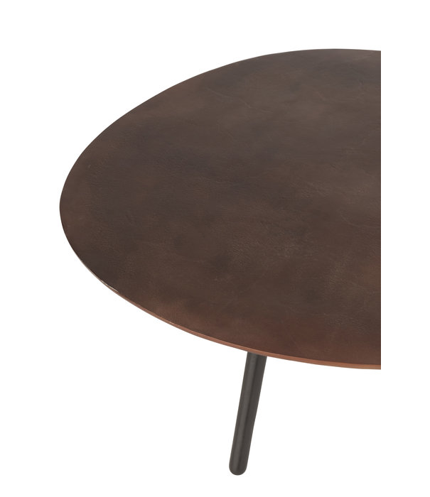 Duverger® Renal - Table basse - en forme de rein - aluminium - brun