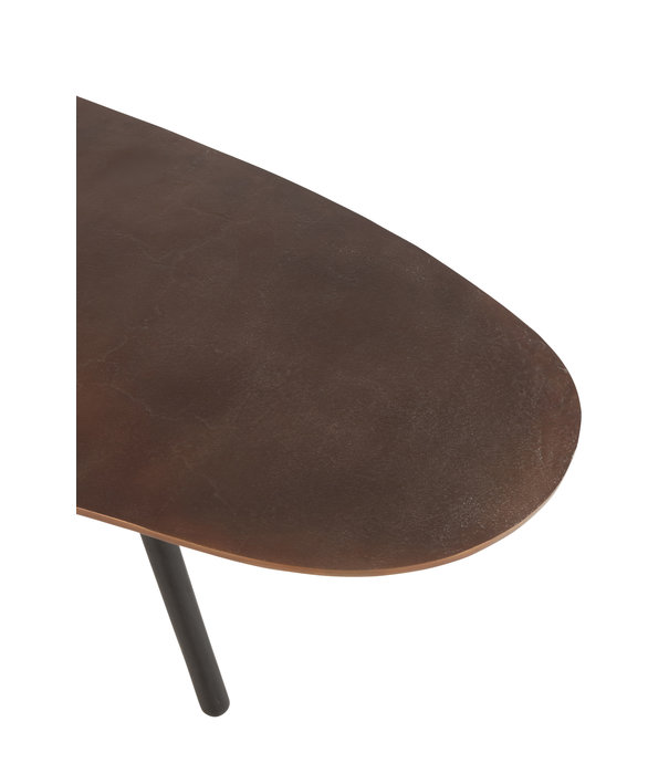 Duverger® Renal - Table basse - en forme de rein - aluminium - brun