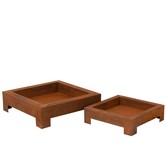 Rusty Metal - Bols à feu - set of 2 - carré - métal - rouille