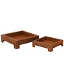 Rusty Metal - Bols à feu - set of 2 - carré - métal - rouille