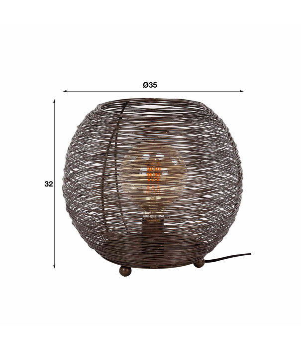 Duverger® Hornet - Lampe à poser - ronde - Ø35 - nickel - noir - 1 point lumineux