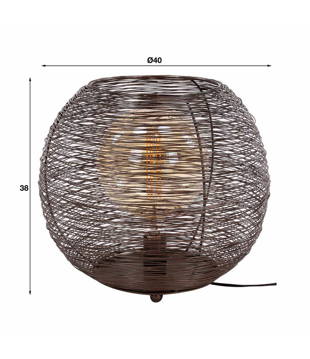 Duverger® Hornet - Tafellamp - rond - Ø40 - nikkel - zwart - 1 lichtpunt