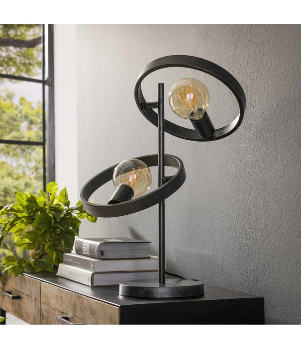 Duverger® Beam - Lampe à poser - ronde - métal - noir - 2 points lumineux
