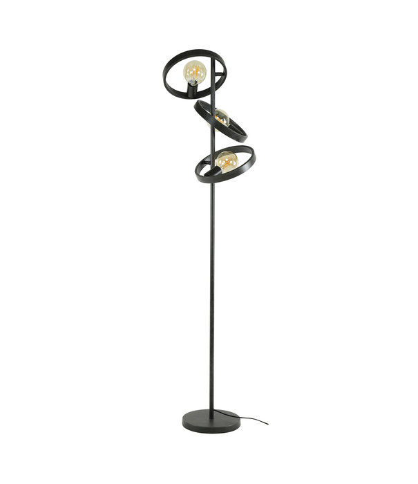 Duverger® Beam - Lampadaire - rond - métal - noir - 3 points lumineux