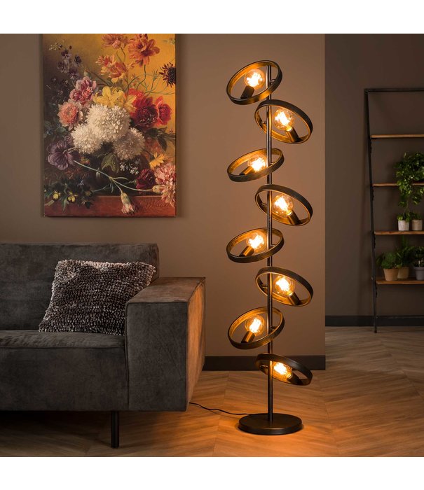 Duverger® Beam - Lampadaire - rond - métal - noir - 8 lumières