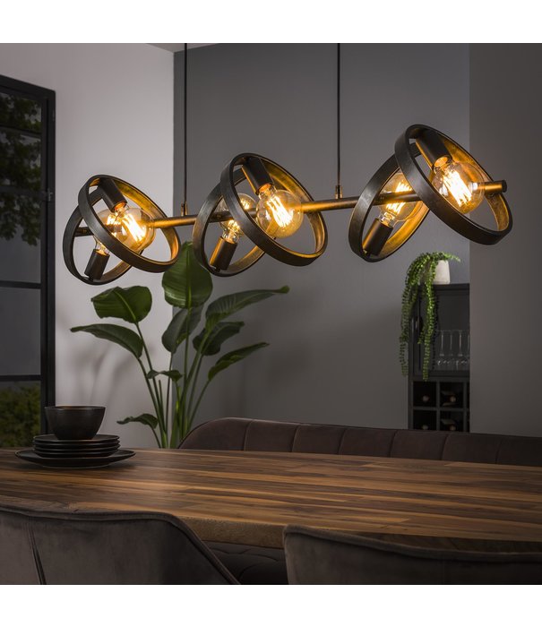 Duverger® Beam - Lampe suspendue - ronde - métal - noir - 6 lumières