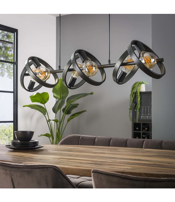 Duverger® Beam - Lampe suspendue - ronde - métal - noir - 6 lumières