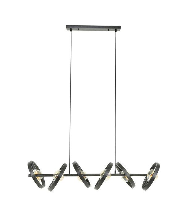 Duverger® Beam - Lampe suspendue - ronde - métal - noir - 6 lumières