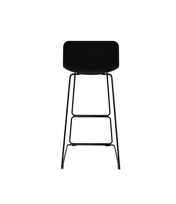 Duverger® Stool - Barhocker - 4er Set - Sitzhöhe 65cm - Polypropylen - schwarz - Stahlbeine