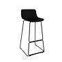 Stool - Tabourets de bar - lot de 4 - hauteur d'assise 65cm - polypropylène - noir - pieds en acier