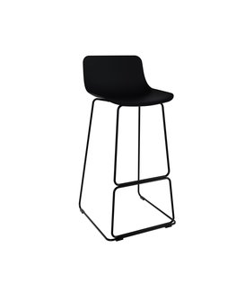 Stool - Barstoelen - set van 4 - zithoogte 72cm - polypropyleen - zwart - stalen poten