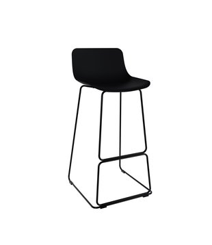 Stool - Barhocker - 4er Set - Sitzhöhe 72cm - Polypropylen - schwarz - Stahlbeine