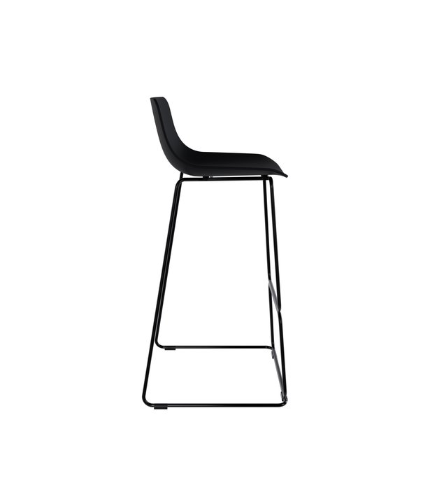 Duverger® Stool - Barstoelen - set van 4 - zithoogte 72cm - polypropyleen - zwart - stalen poten