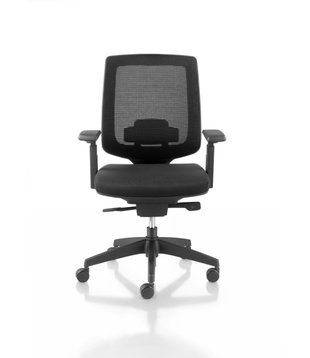 Ergo - Bureaustoel - zwart - verstelbaar frame - 5 poten - wieltjes