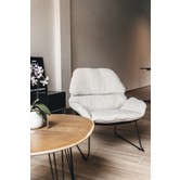 Loungie - Chaise longue - blanc - polypropylène - dossier courbé - pieds noirs - aluminium