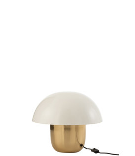 Toadstool - Tischleuchte - Pilzform - klein - weiß - gold - Eisen - 1 Lichtpunkt